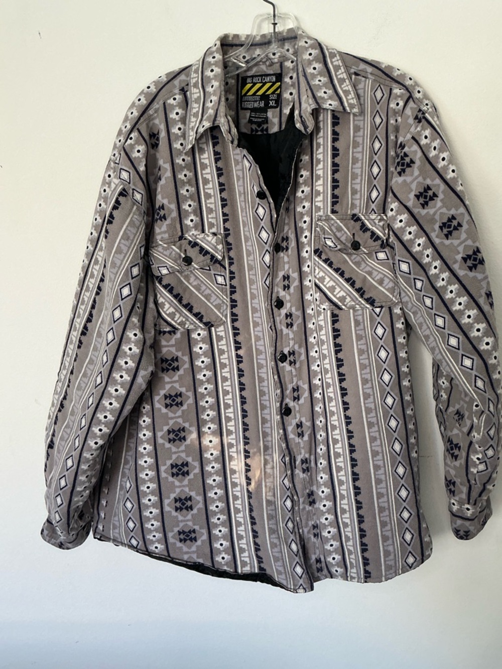 Big Rock Canyon Aztec Western Shirt Jacket XL Rugged Wear Lined